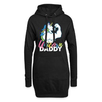 Einhorn-Vati - lustiges Fitness-Gymnastik-Regenbogen-Vati-Geschenk - Hoodie-Kleid - Schwarz - Vorne