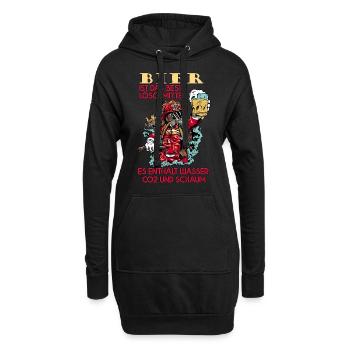 Freiwillige Feuerwehr Feuerwehrmann Bier Geschenk - Hoodie-Kleid - Schwarz - Vorne
