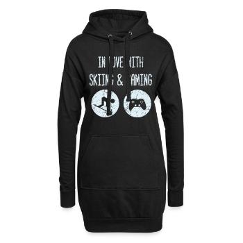 Ski et jeux vidéo Gamer Ski Sport jeu - Sweat-shirt à capuche long Femme - noir - Devant