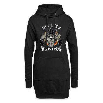 Bodybuilder-Turnhallen-Gewichtheben-Trainings-Eignung - Hoodie-Kleid - Schwarz - Vorne