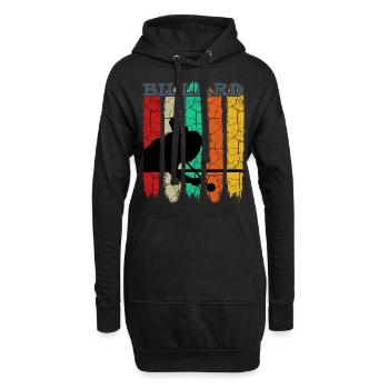Vintage Retro Billard Silhouette | Pool Geschenk - Hoodie-Kleid - Schwarz - Vorne