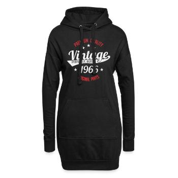 1966 Vintage - Hoodie-Kleid - Schwarz - Vorne