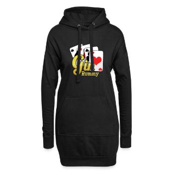 Cartes Gin Rummy Jeu TwoPlayer Card French Cards - Sweat-shirt à capuche long Femme - noir - Devant