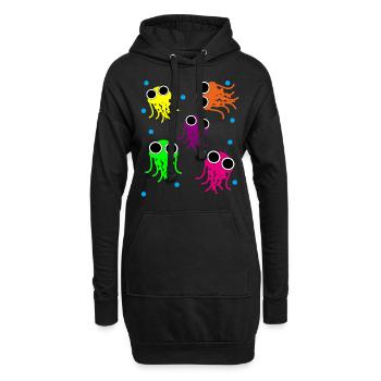 Qualle - Hoodie-Kleid - Schwarz - Vorne