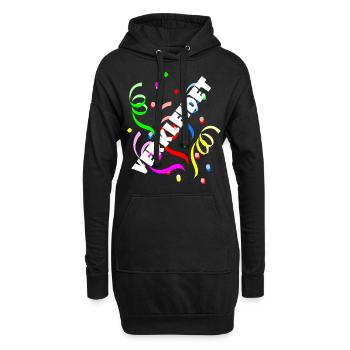 verkleidet Luftschlange Karneval Norddeutsch - Hoodie-Kleid - Schwarz - Vorne