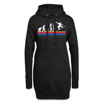 Snowboard Evolution - Hoodie-Kleid - Schwarz - Vorne