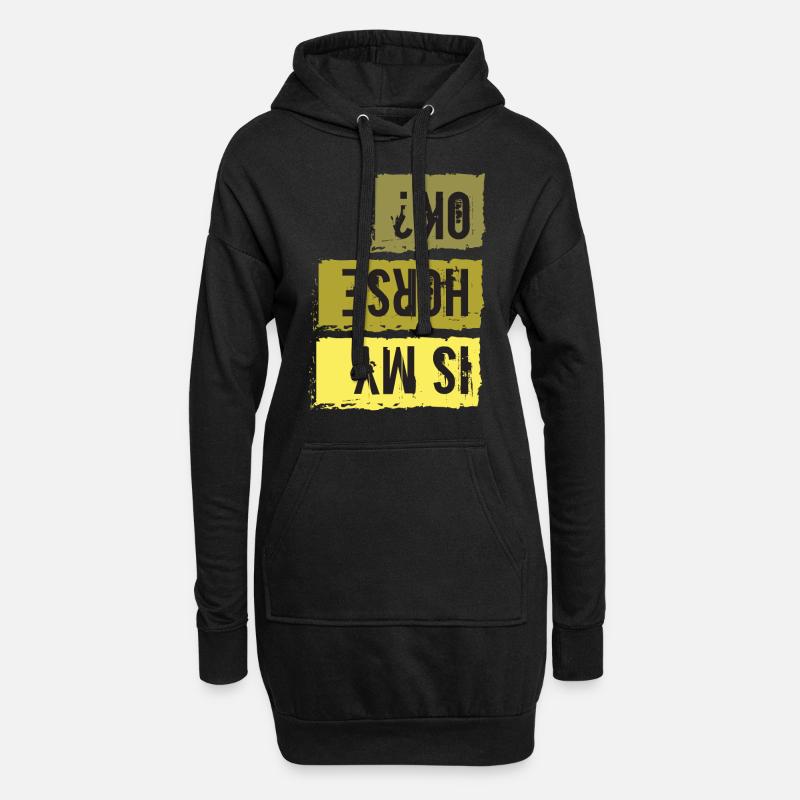 Ist mein Pferd OK - Hoodie-Kleid - Schwarz