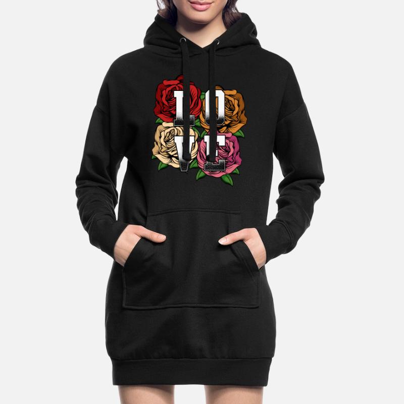 Déclaration de roses d'amour de l'idée de déclaration de déclaration d'amour Sweat-shirt à capuche long Femme