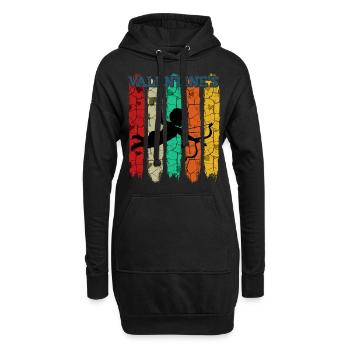 Cupidon de style rétro vintage | Cadeau Saint Valentin - Sweat-shirt à capuche long Femme - noir - Devant