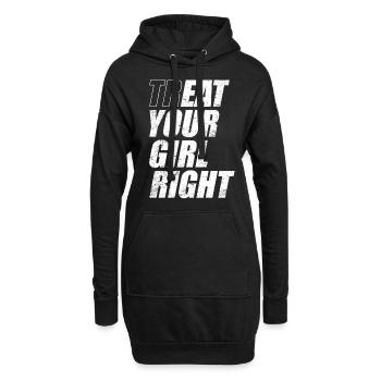 Treat & Eat Your Girl Right / Sex zum Valentinstag - Hoodie-Kleid - Schwarz - Vorne