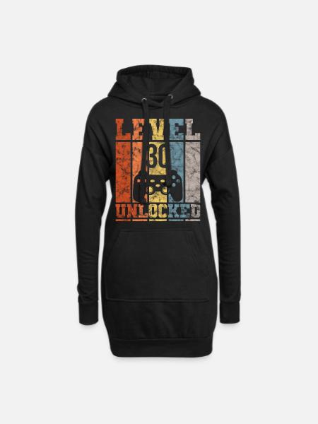 30. Geburtstag Gamer Geschenk Retro Vintage Shirt - Hoodie-Kleid - Schwarz
