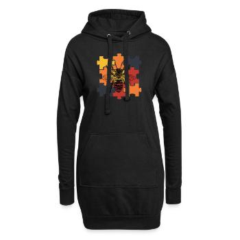 Biene - Hoodie-Kleid - Schwarz - Vorne