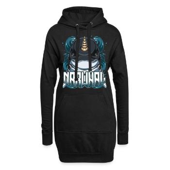 Narwals - Hoodie-Kleid - Schwarz - Vorne