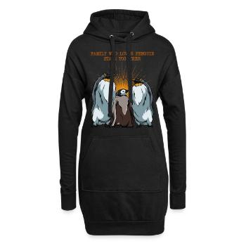 Penguin déclaration de la famille énonciations cadeau animal - Sweat-shirt à capuche long Femme - noir - Devant