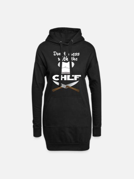 Don`t mess with the chef Koch Küchenchef Geschenk - Hoodie-Kleid - Schwarz
