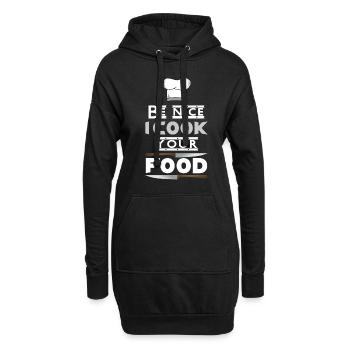 Sois gentil je cuisine ton cadeau de chef - Sweat-shirt à capuche long Femme - noir - Devant