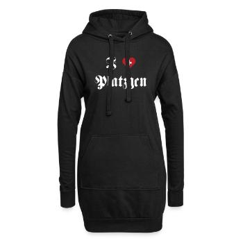 I love Platzgen Schweiz - Hoodie-Kleid - Schwarz - Vorne