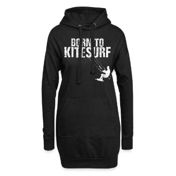 Kitesurfer - Hoodie-Kleid - Schwarz - Vorne