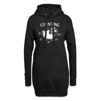Schafe Schäfchen Einschlafen - Hoodie-Kleid - Schwarz - Vorne