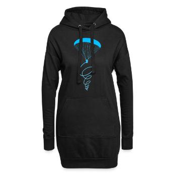 Paragliding Wind - Hoodie-Kleid - Schwarz - Vorne