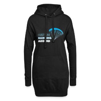 Paragliding - Hoodie-Kleid - Schwarz - Vorne