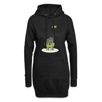 Dearadh Bronntanais Gleoite Katze und Dinosaurier - Hoodie-Kleid - Schwarz - Vorne