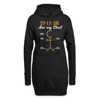 Biologie Anatomie - Sweat-shirt à capuche long Femme - noir - Devant