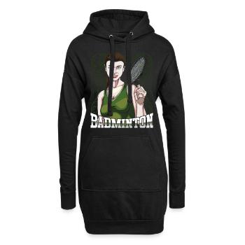 Badminton - Sweat-shirt à capuche long Femme - noir - Devant