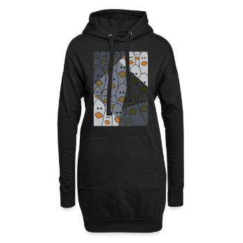 Möwen T-Shirt - Vogelmotiv Möwen Geschenkidee - Hoodie-Kleid - Schwarz - Vorne