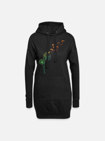 Dandelion Gleitschirm - Hoodie-Kleid - Schwarz