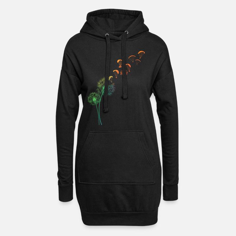 Dandelion Gleitschirm - Hoodie-Kleid - Schwarz