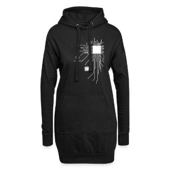 Geek CPU - Hoodie Dress - black - Front