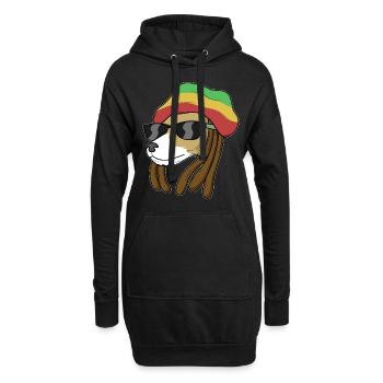 Chien reggae - Sweat-shirt à capuche long Femme - noir - Devant