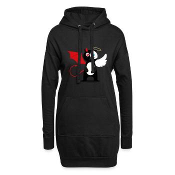 Cat Cat Angel Devil Evil Good Cute Meow - Hoodie Dress - black - Front
