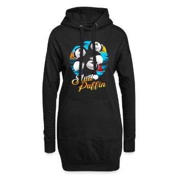 Puffin Puffin Puffin - Hoodie-Kleid - Schwarz - Vorne