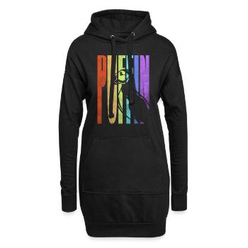 Puffin Island Papagei Taucher Vogel Nord Geschenk - Hoodie-Kleid - Schwarz - Vorne