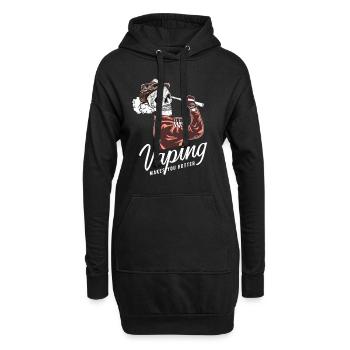 Vapegod - Vaper - Dampfen - Cool - Vape - Dampfen- - Hoodie-Kleid - Schwarz - Vorne
