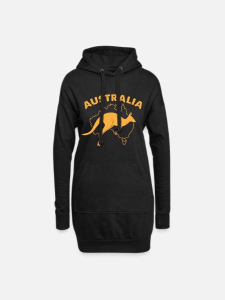 australien - Hoodie-Kleid - Schwarz