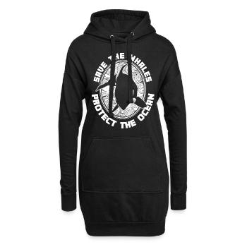 Orca - Hoodie-Kleid - Schwarz - Vorne