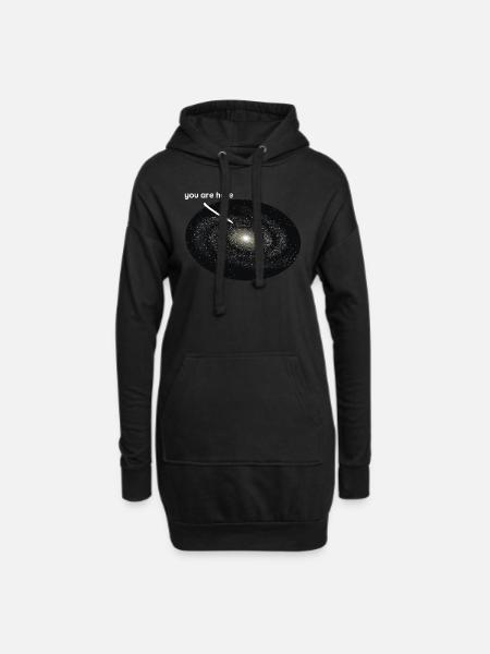 You Are Here Galaxie Astronomie Planet Universum - Hoodie-kjole - sort