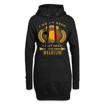 Belgique - Sweat-shirt à capuche long Femme - noir - Devant