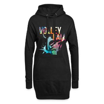 Volley-ball - Sweat-shirt à capuche long Femme - noir - Devant