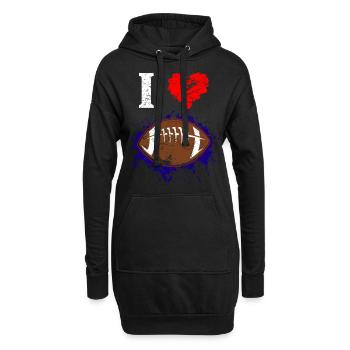 Football américain - Sweat-shirt à capuche long Femme - noir - Devant
