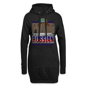 Russie - Sweat-shirt à capuche long Femme - noir - Devant