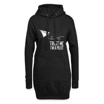 pilot - Hoodie Dress - black - Front