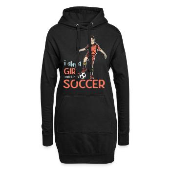 Soccer girl - Sweat-shirt à capuche long Femme - noir - Devant