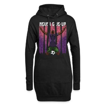 Ne jamais abandonner | Cadeau de motivation de football - Sweat-shirt à capuche long Femme - noir - Devant