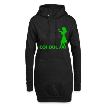 Vert cordula - Sweat-shirt à capuche long Femme - noir - Devant