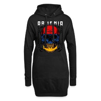 Armenischer Totenkopf Jerewan Sewan Geschenkidee - Hoodie-Kleid - Schwarz - Vorne