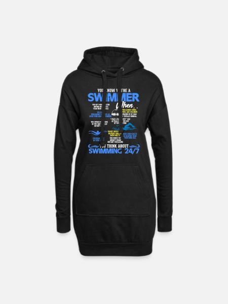 natation - Sweat-shirt à capuche long Femme - noir